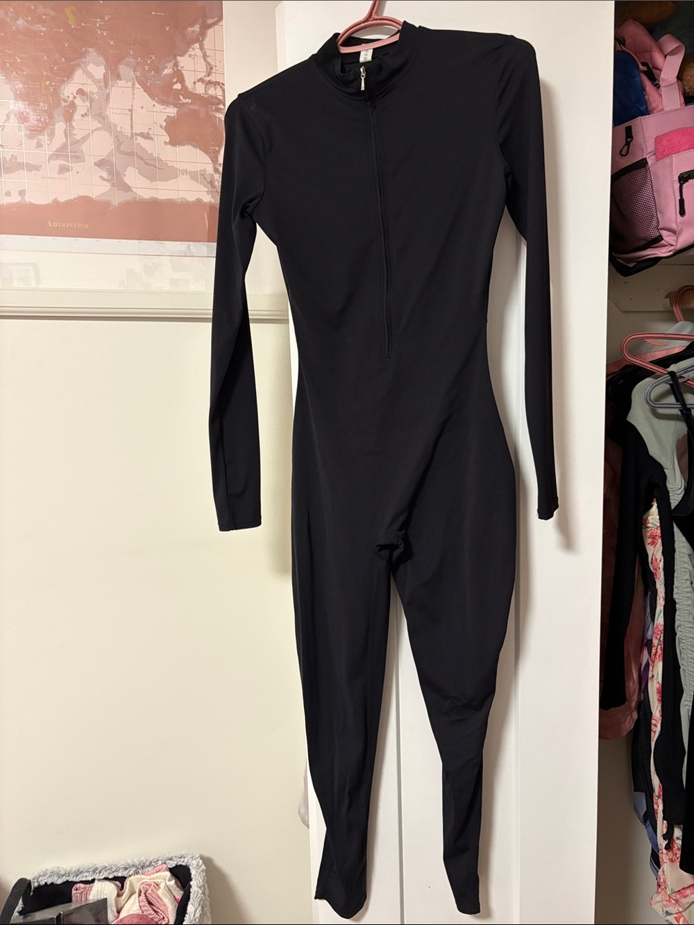 Black Long-Sleeve Fitted Jumpsuit